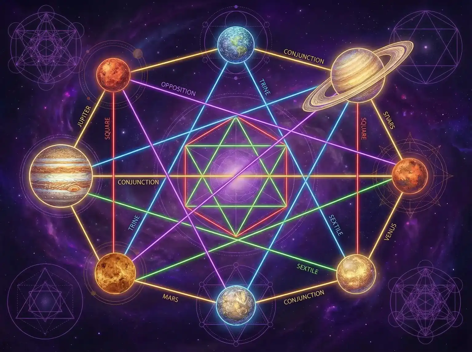 行星相位解读 - 导航在线入口 | 占星学进阶
